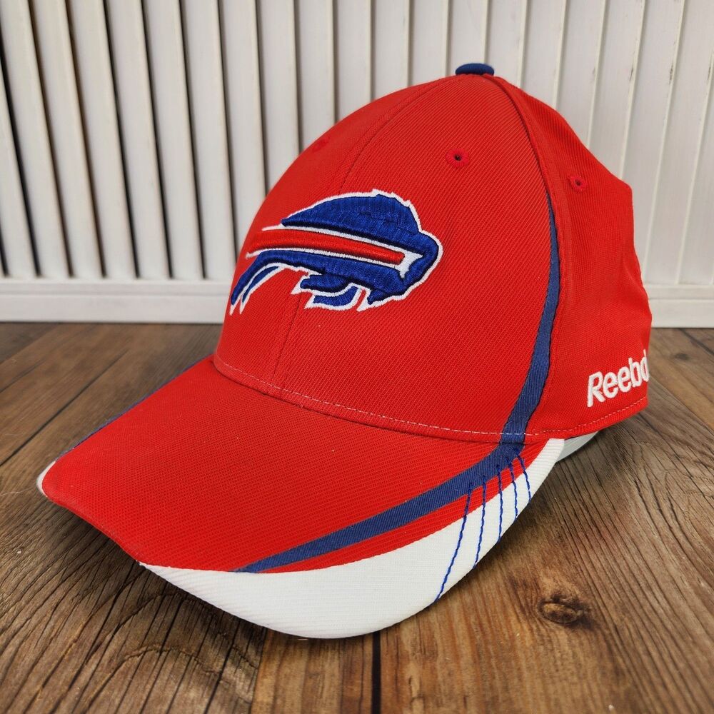 VTG Reebok Onfield Buffalo Bills Fitted Ball Cap Red White Blue L/XL NFL Hat